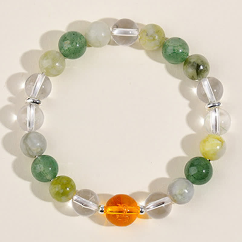 Buddha Stones Bracciale di protezione con segni zodiacali cinesi e ossidiana con riflessi argentati e cristalli naturali. - image 32