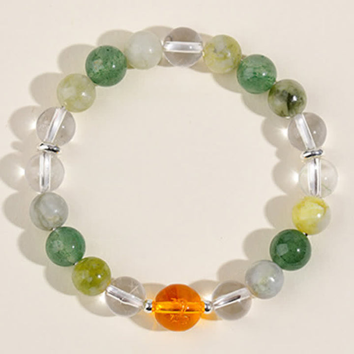 Buddha Stones Bracciale di protezione con segni zodiacali cinesi e ossidiana con riflessi argentati e cristalli naturali. - image 32