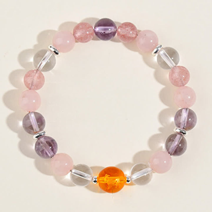 Buddha Stones Bracciale di protezione con segni zodiacali cinesi e ossidiana con riflessi argentati e cristalli naturali. - image 19