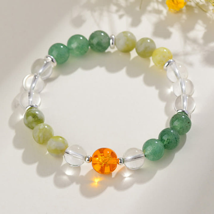 Buddha Stones Bracciale di protezione con segni zodiacali cinesi e ossidiana con riflessi argentati e cristalli naturali. - image 36