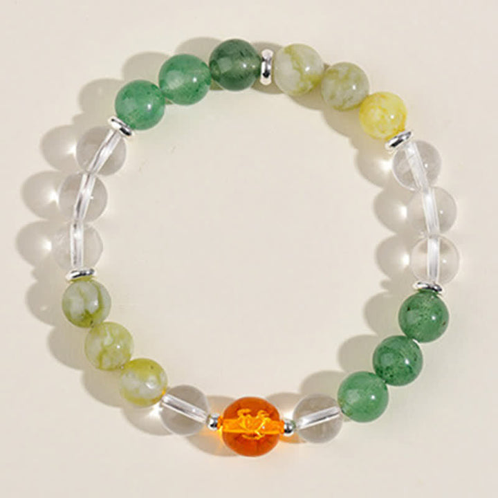 Buddha Stones Bracciale di protezione con segni zodiacali cinesi e ossidiana con riflessi argentati e cristalli naturali. - image 35