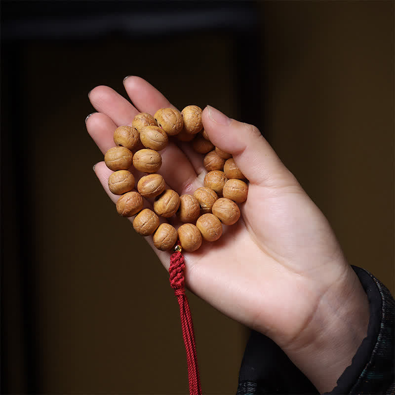 Buddha Stones Bracciale Mala con nappa incisa tibetana e occhio di fenice e Bodhi della saggezza. - image 6