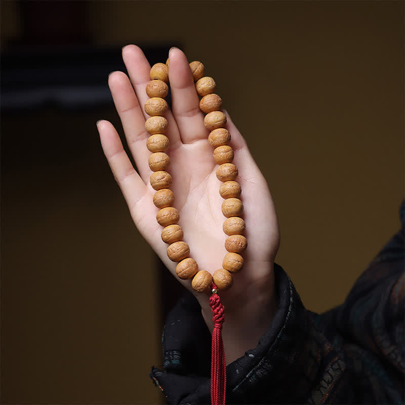 Buddha Stones Bracciale Mala con nappa incisa tibetana e occhio di fenice e Bodhi della saggezza. - image 4