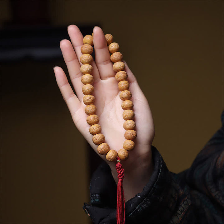 Buddha Stones Bracciale Mala con nappa incisa tibetana e occhio di fenice e Bodhi della saggezza. - image 4