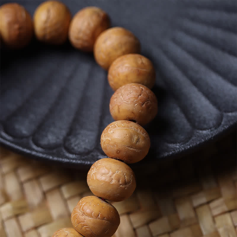 Buddha Stones Bracciale Mala con nappa incisa tibetana e occhio di fenice e Bodhi della saggezza. - image 9