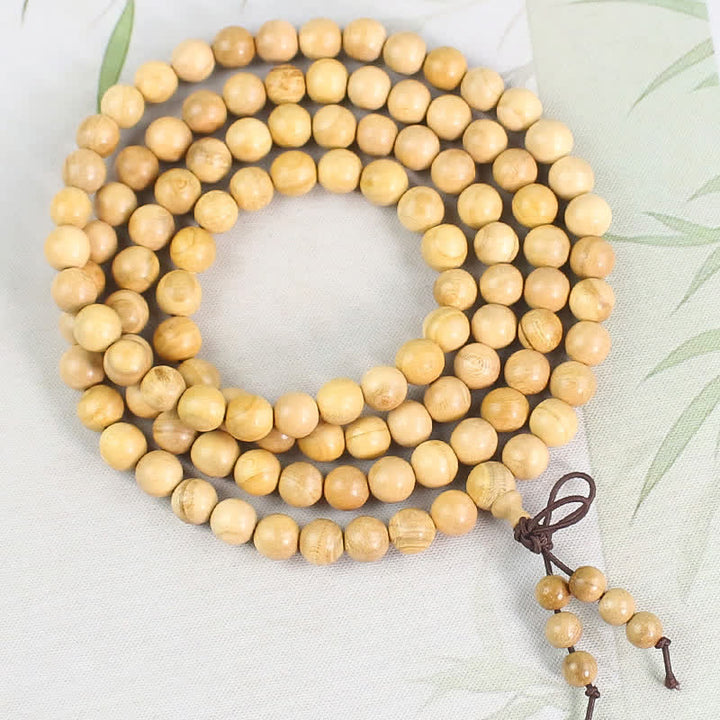 Buddha Stones Mala di 108 perle annodate e lucidate a mano in legno di pesco. - 8 mm - Nuovo Artigianato - Legno di pesco (Protezione♥Purificazione) - image 3