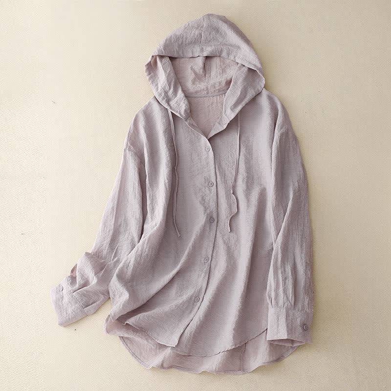 Buddha Stones Maglietta da donna a maniche lunghe con cappuccio e coulisse, tinta unita, estiva e casual. - Cardo - US12, UK/AU16, EU44 (2XL) - image 16