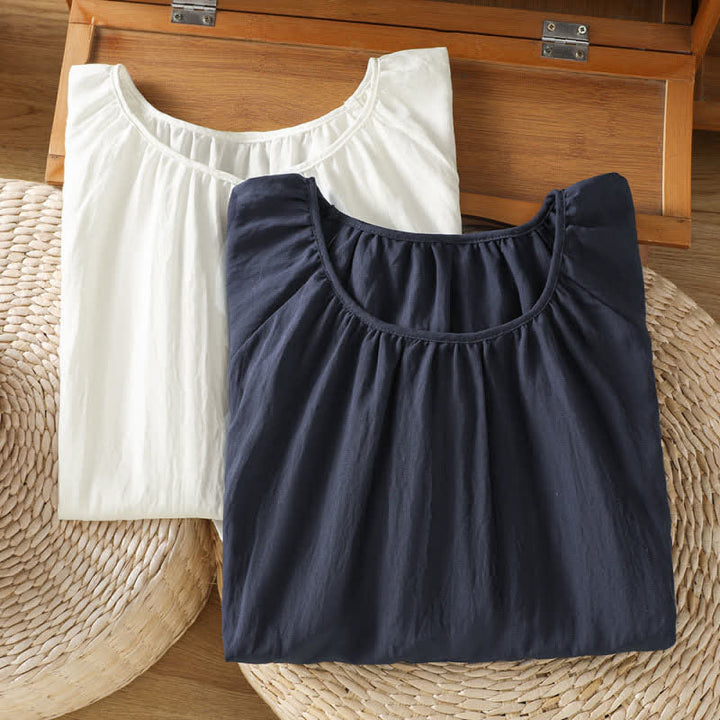 Buddha Stones T-shirt da donna a maniche corte con ricami floreali in stile boho estivo. - image 13