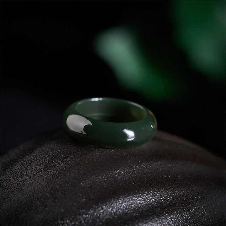 Buddha Stones Anello curativo in giada ciano naturale - image 4