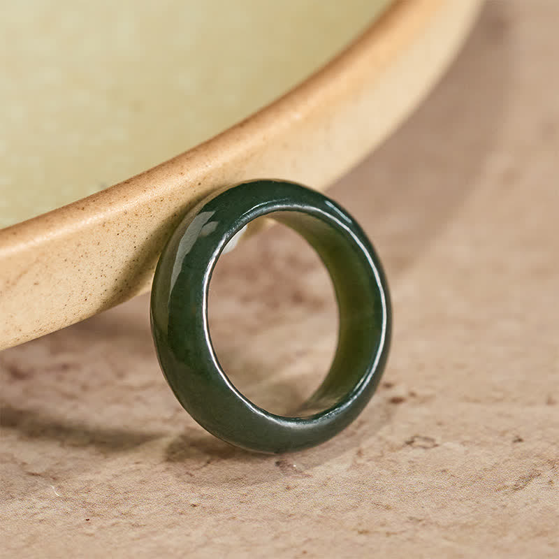 Buddha Stones Anello curativo in giada ciano naturale - Giada ciano naturale (il colore può variare) - Circa 22 mm - image 0