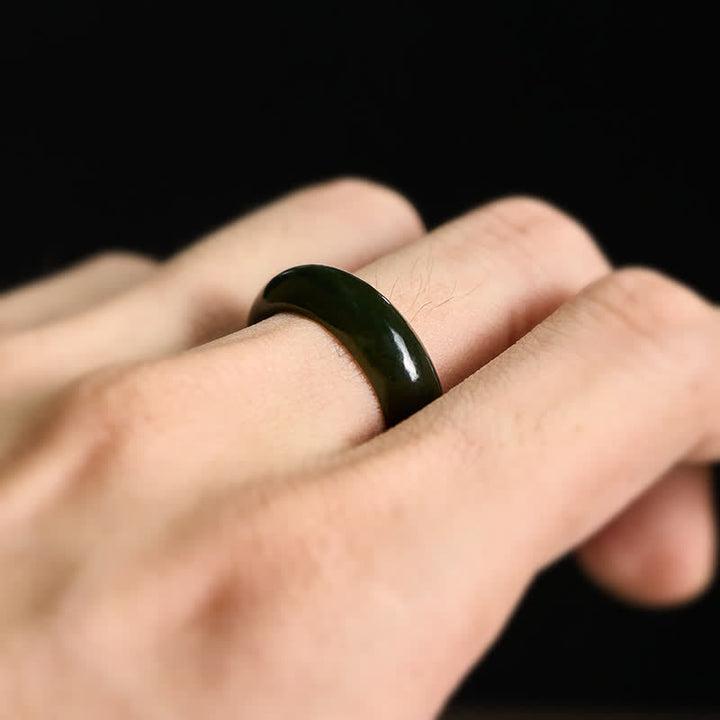Buddha Stones Anello curativo in giada ciano naturale - image 9