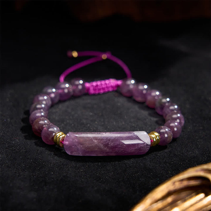 Buddha Stones Bracciale per la trasformazione positiva con ametista, avventurina verde, occhio di tigre e quarzo fragola - image 10