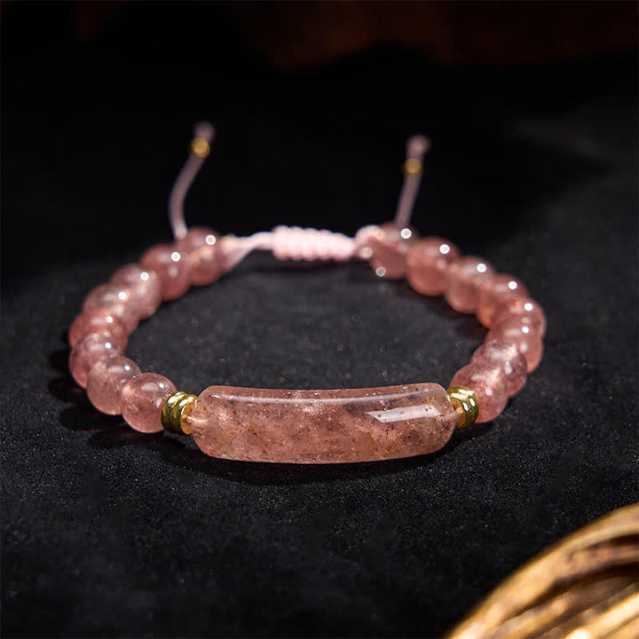 Buddha Stones Bracciale per la trasformazione positiva con ametista, avventurina verde, occhio di tigre e quarzo fragola - image 17