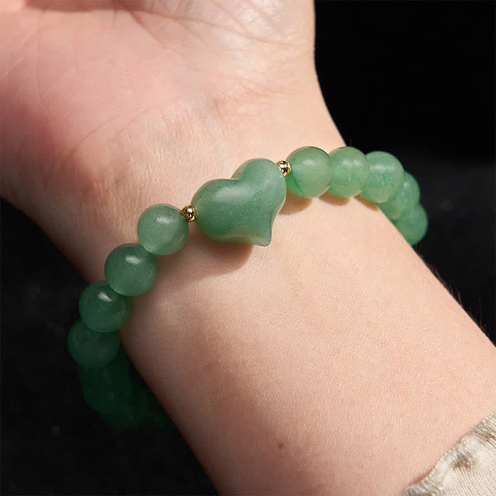 Buddha Stones Bracciale spirituale a forma di cuore con ametista naturale, avventurina verde, occhio di tigre e quarzo fragola. - image 23
