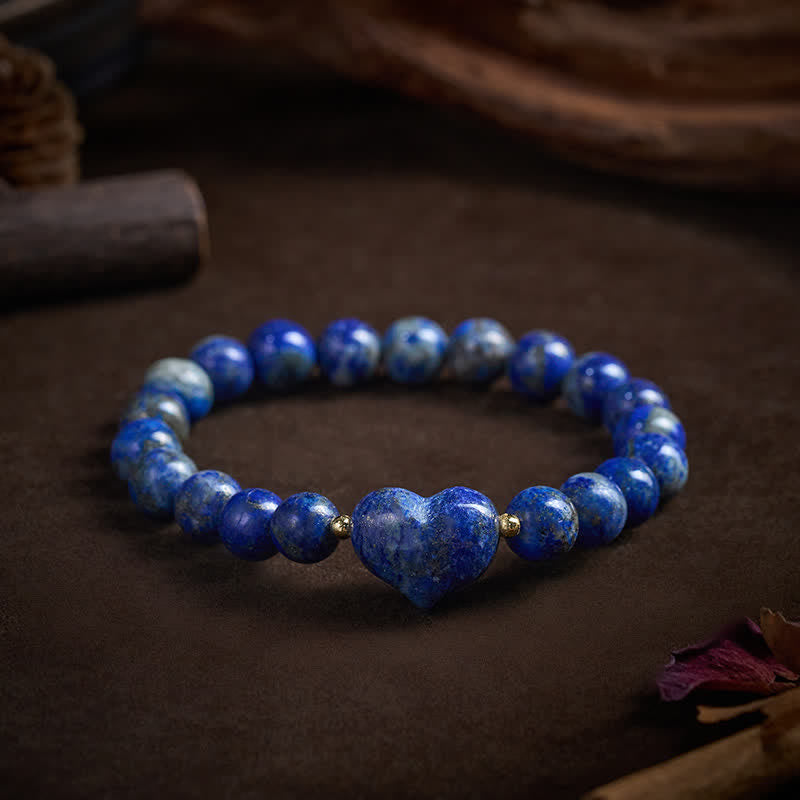 Buddha Stones Bracciale spirituale a forma di cuore con ametista naturale, avventurina verde, occhio di tigre e quarzo fragola. - image 37