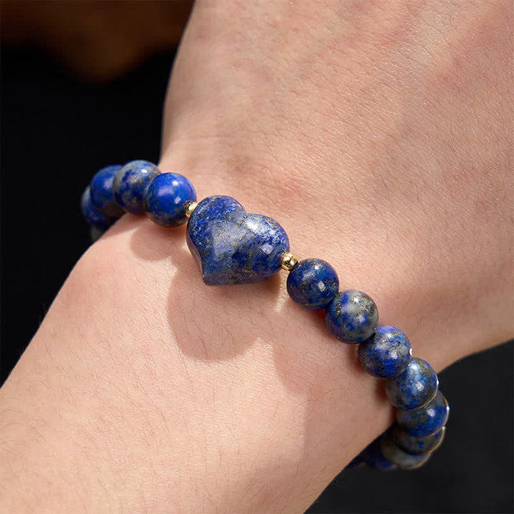 Buddha Stones Bracciale spirituale a forma di cuore con ametista naturale, avventurina verde, occhio di tigre e quarzo fragola. - image 40