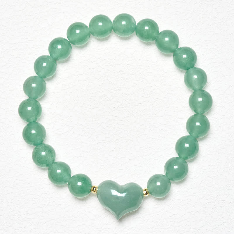 Buddha Stones Bracciale spirituale a forma di cuore con ametista naturale, avventurina verde, occhio di tigre e quarzo fragola. - image 19