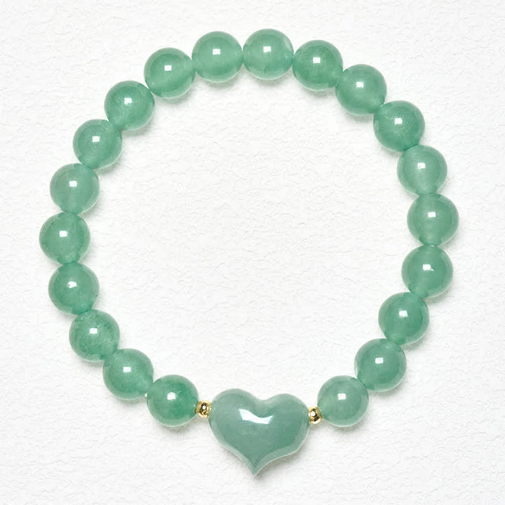 Buddha Stones Bracciale spirituale a forma di cuore con ametista naturale, avventurina verde, occhio di tigre e quarzo fragola. - image 19