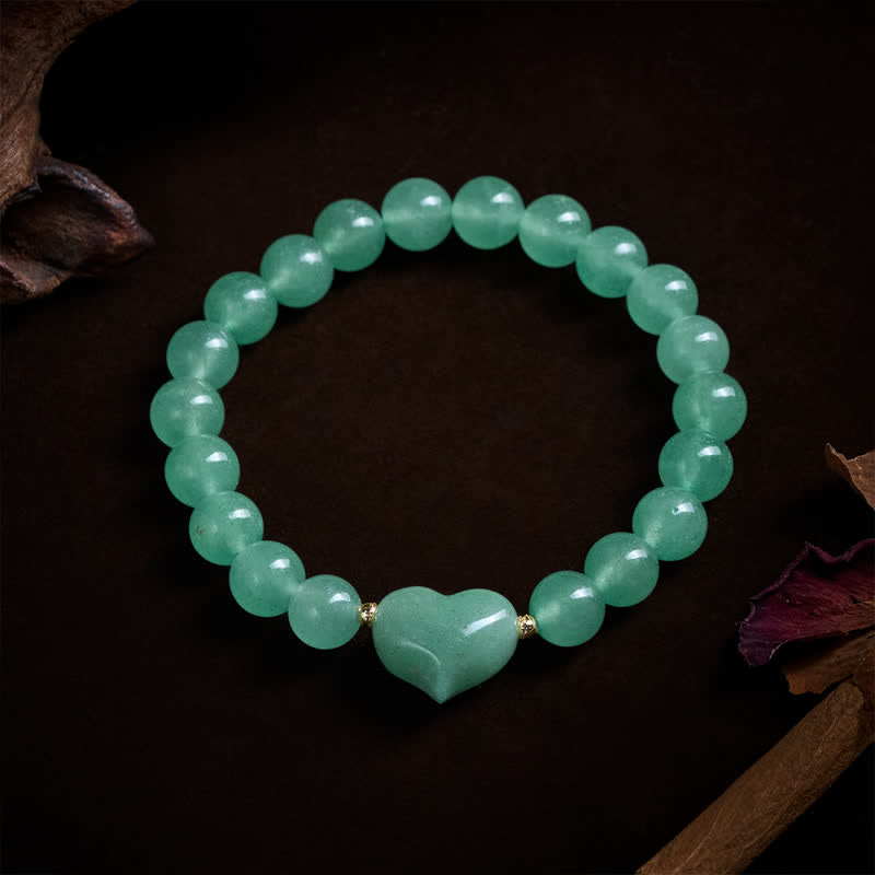 Buddha Stones Bracciale spirituale a forma di cuore con ametista naturale, avventurina verde, occhio di tigre e quarzo fragola. - image 21