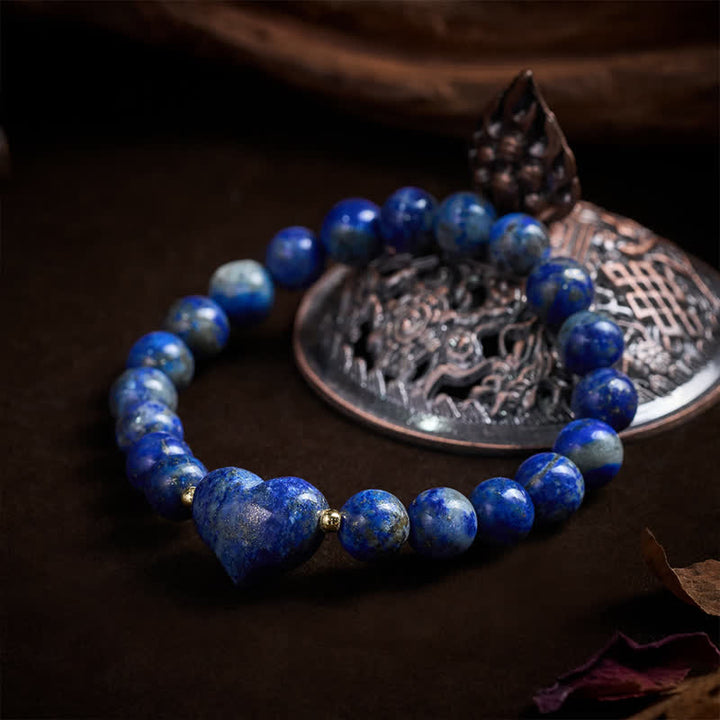 Buddha Stones Bracciale spirituale a forma di cuore con ametista naturale, avventurina verde, occhio di tigre e quarzo fragola. - image 39