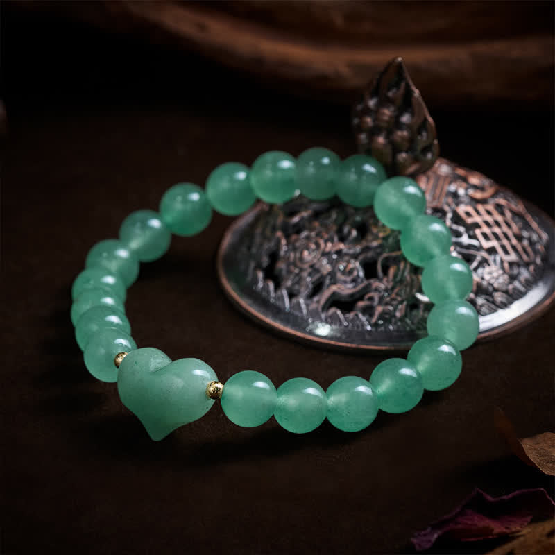 Buddha Stones Bracciale spirituale a forma di cuore con ametista naturale, avventurina verde, occhio di tigre e quarzo fragola. - image 22