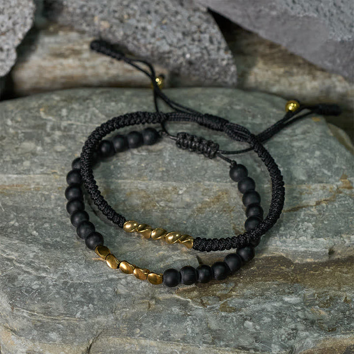 Buddha Stones Braccialetto in rame con perline di pietra naturale satinata (2 pezzi) - image 12