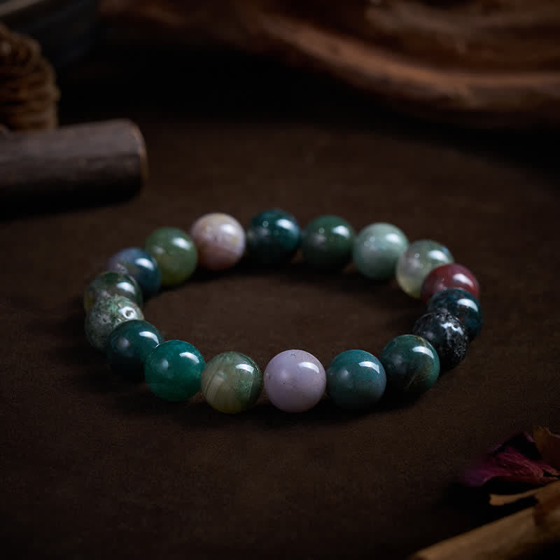 Buddha Stones Bracciale di protezione e pace in pietra naturale: diaspro sedimentario marino e agata. - image 10