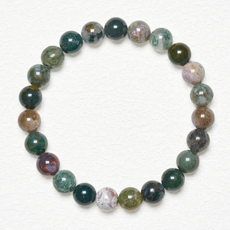 Buddha Stones Bracciale di protezione e pace in pietra naturale: diaspro sedimentario marino e agata. - image 1