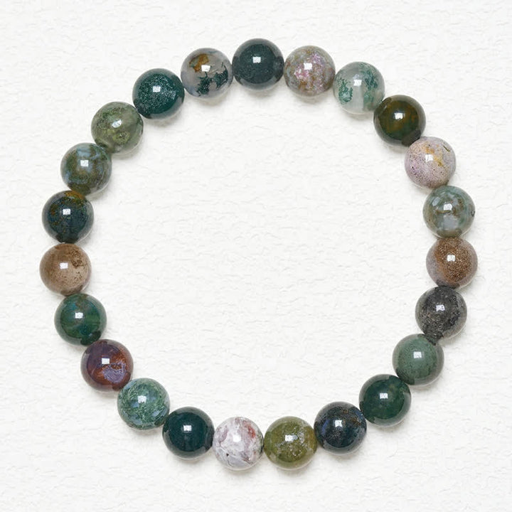 Buddha Stones Bracciale di protezione e pace in pietra naturale: diaspro sedimentario marino e agata. - image 1