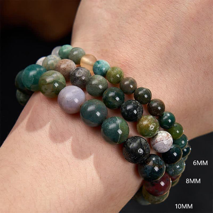 Buddha Stones Bracciale di protezione e pace in pietra naturale: diaspro sedimentario marino e agata. - image 13