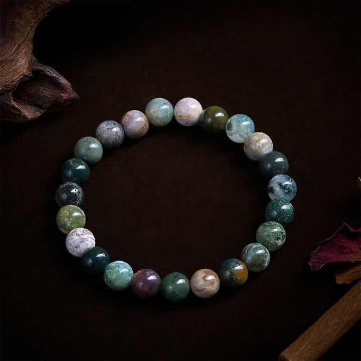 Buddha Stones Bracciale di protezione e pace in pietra naturale: diaspro sedimentario marino e agata. - image 6