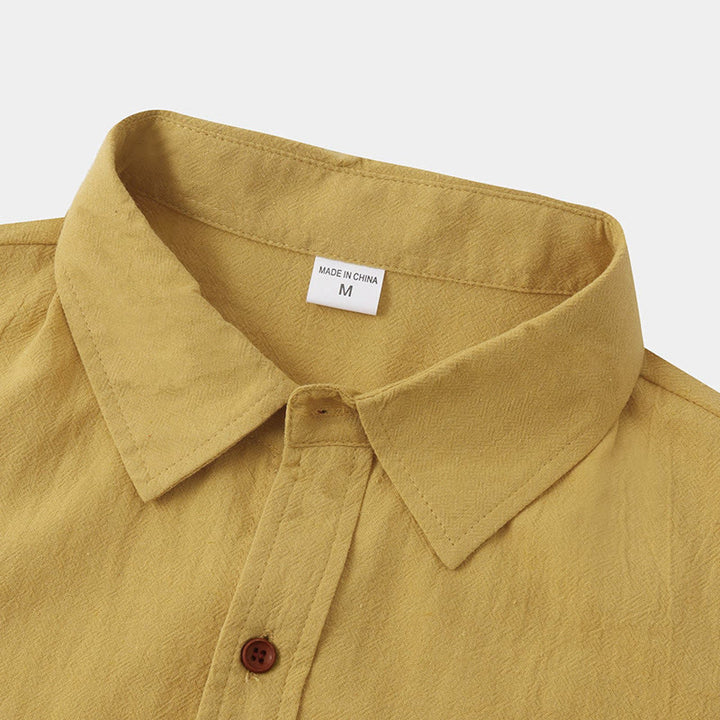 Buddha Stones Camicia da uomo estiva casual a maniche corte con bottoni e tasche decorative - image 3