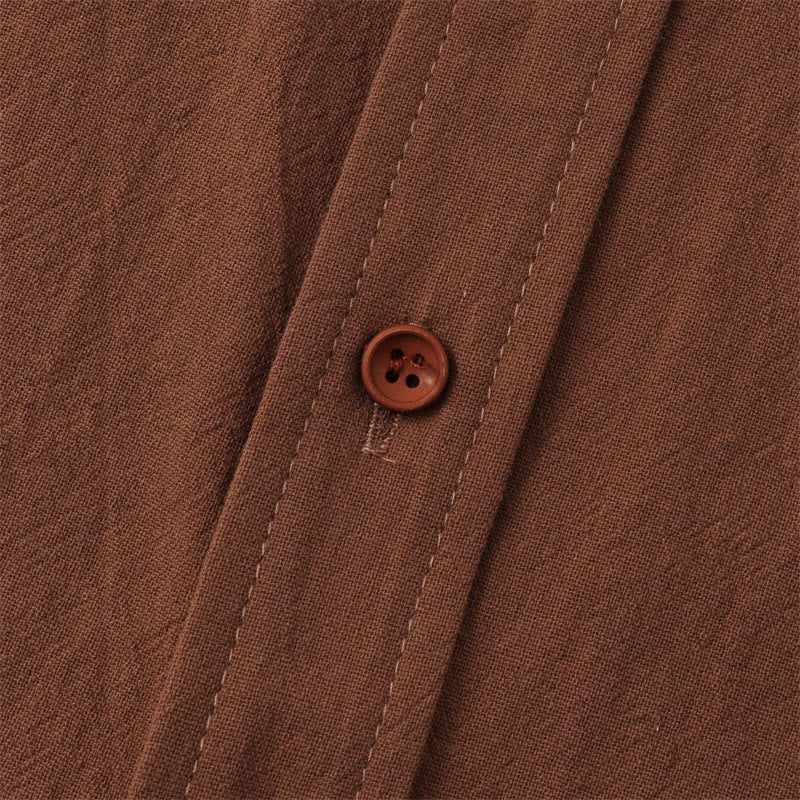 Buddha Stones Camicia da uomo estiva casual a maniche corte con bottoni e tasche decorative - image 34