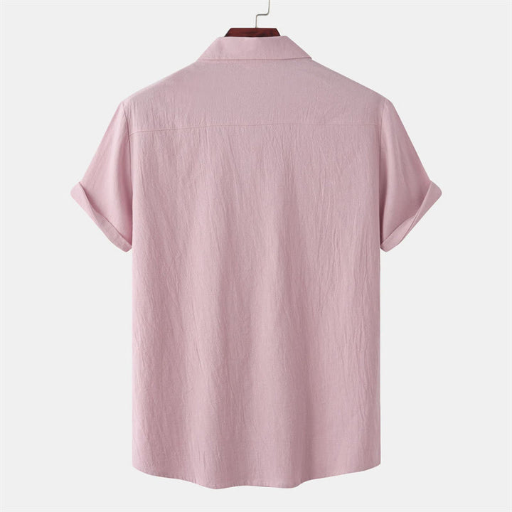 Buddha Stones Camicia da uomo estiva casual a maniche corte con bottoni e tasche decorative - image 44