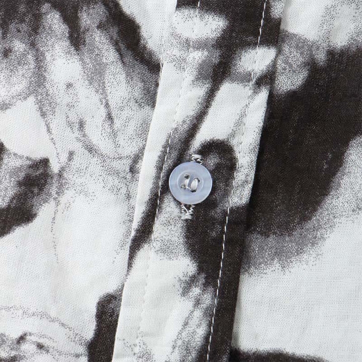 Buddha Stones Camicia da uomo a maniche corte, estiva, casual, con bottoni e stampa a inchiostro. - image 5