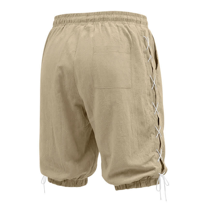 Pantaloncini Bermuda da uomo a gamba dritta con coulisse e spacchi laterali, modello Buddha Stones Summer Casual, con tasche. - image 2