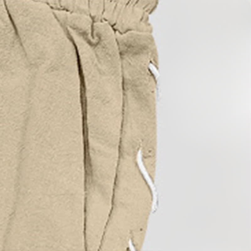 Pantaloncini Bermuda da uomo a gamba dritta con coulisse e spacchi laterali, modello Buddha Stones Summer Casual, con tasche. - image 6