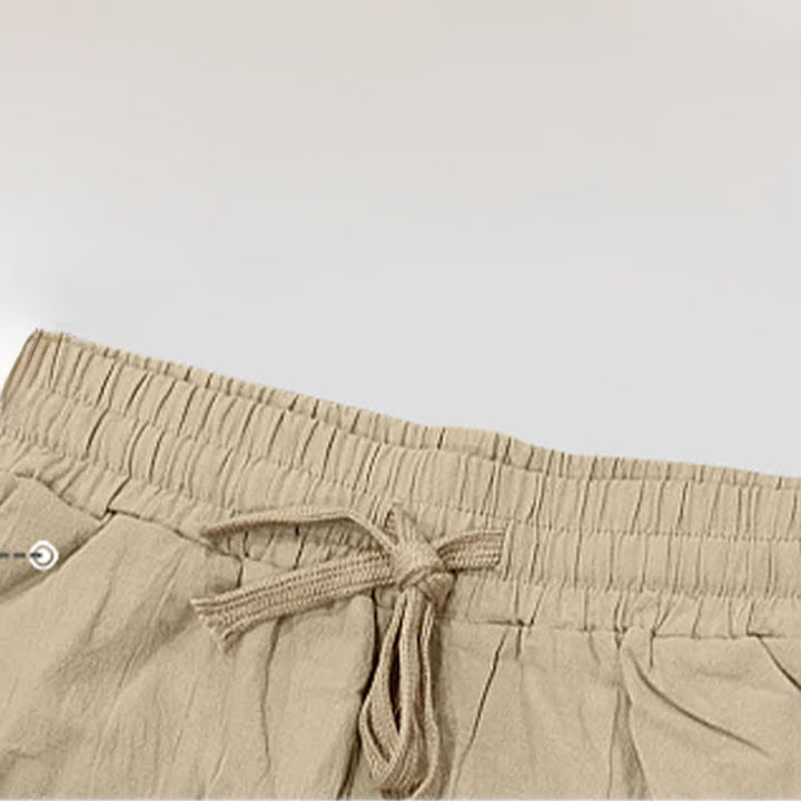 Pantaloncini Bermuda da uomo a gamba dritta con coulisse e spacchi laterali, modello Buddha Stones Summer Casual, con tasche. - image 5
