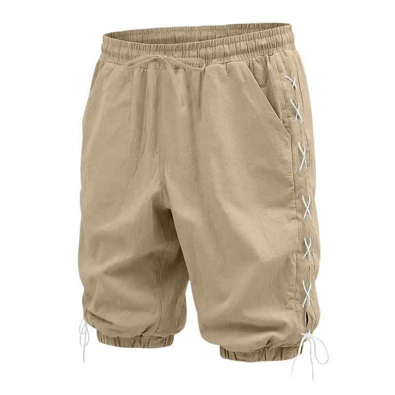 Pantaloncini Bermuda da uomo a gamba dritta con coulisse e spacchi laterali, modello Buddha Stones Summer Casual, con tasche. - image 1