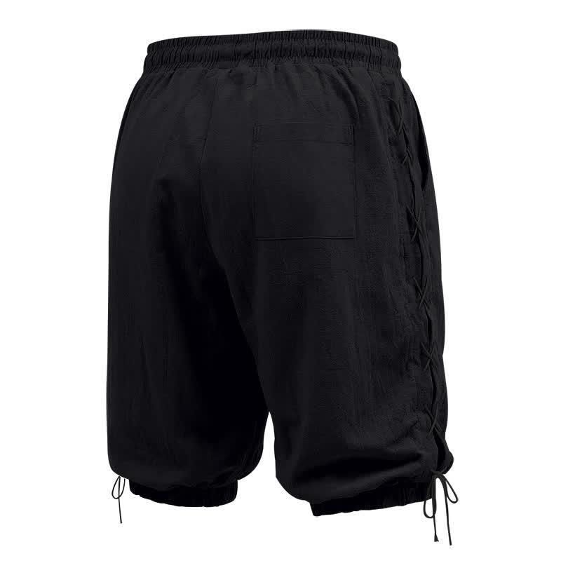 Pantaloncini Bermuda da uomo a gamba dritta con coulisse e spacchi laterali, modello Buddha Stones Summer Casual, con tasche. - image 11