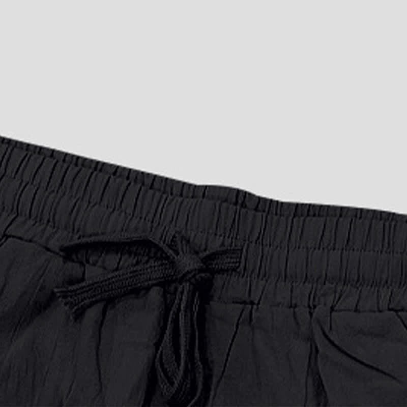 Pantaloncini Bermuda da uomo a gamba dritta con coulisse e spacchi laterali, modello Buddha Stones Summer Casual, con tasche. - image 12