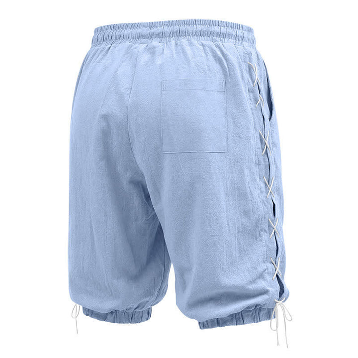 Pantaloncini Bermuda da uomo a gamba dritta con coulisse e spacchi laterali, modello Buddha Stones Summer Casual, con tasche. - image 18