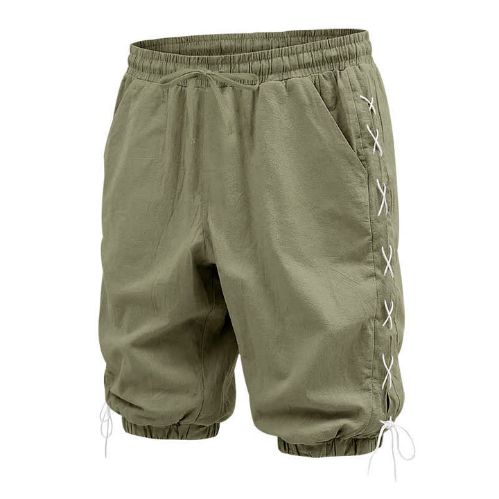 Pantaloncini Bermuda da uomo a gamba dritta con coulisse e spacchi laterali, modello Buddha Stones Summer Casual, con tasche. - image 26