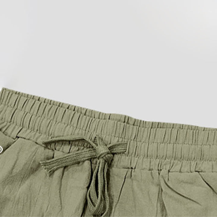 Pantaloncini Bermuda da uomo a gamba dritta con coulisse e spacchi laterali, modello Buddha Stones Summer Casual, con tasche. - image 30