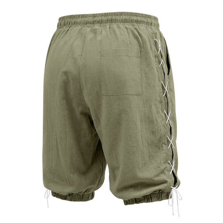 Pantaloncini Bermuda da uomo a gamba dritta con coulisse e spacchi laterali, modello Buddha Stones Summer Casual, con tasche. - image 27