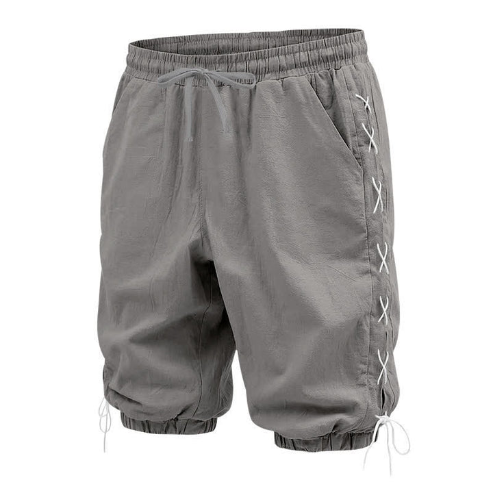 Pantaloncini Bermuda da uomo a gamba dritta con coulisse e spacchi laterali, modello Buddha Stones Summer Casual, con tasche. - image 36