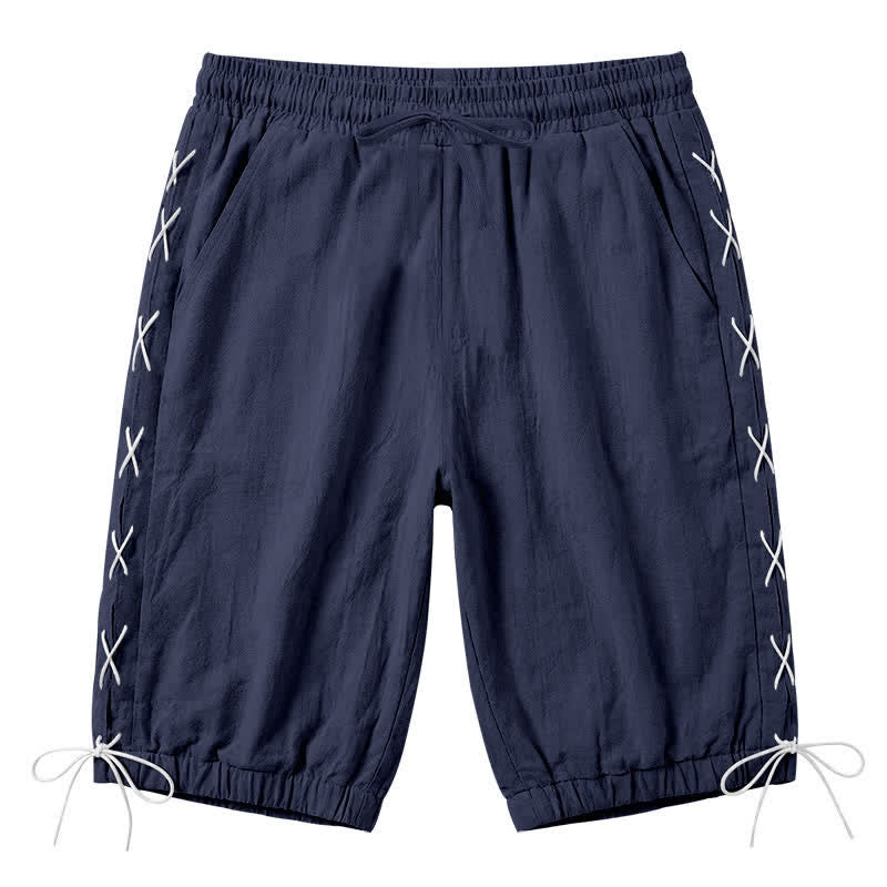 Pantaloncini Bermuda da uomo a gamba dritta con coulisse e spacchi laterali, modello Buddha Stones Summer Casual, con tasche. - Blu notte - US/UK/AU44，EU54 (3XL) - image 43