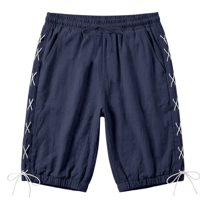 Pantaloncini Bermuda da uomo a gamba dritta con coulisse e spacchi laterali, modello Buddha Stones Summer Casual, con tasche. - Blu notte - US/UK/AU44，EU54 (3XL) - image 43