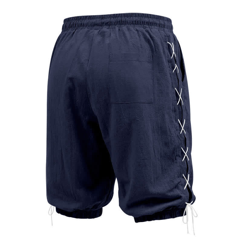 Pantaloncini Bermuda da uomo a gamba dritta con coulisse e spacchi laterali, modello Buddha Stones Summer Casual, con tasche. - image 45