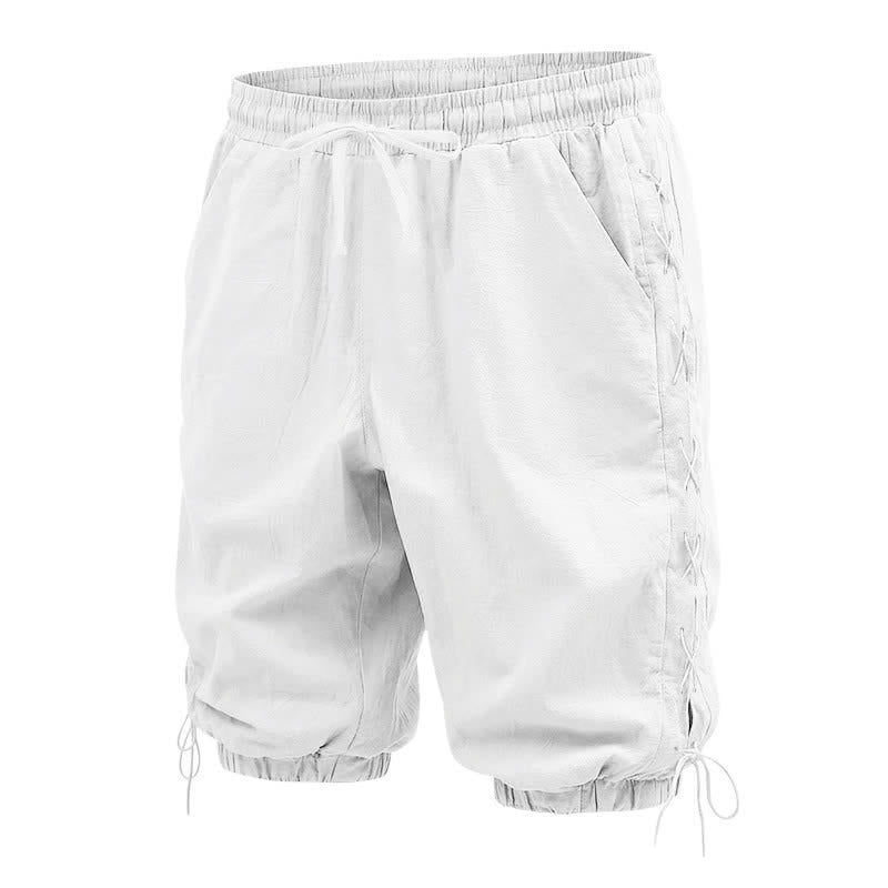Pantaloncini Bermuda da uomo a gamba dritta con coulisse e spacchi laterali, modello Buddha Stones Summer Casual, con tasche. - image 51